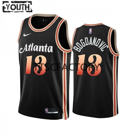 Maillot Basket Atlanta Hawks Bogdan Bogdanovic 13 Nike 2022-23 City Edition Noir Swingman - Enfant